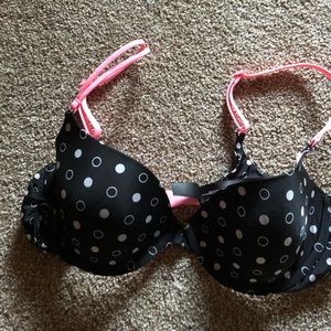 Victoria Secret 34B black polka dot bra